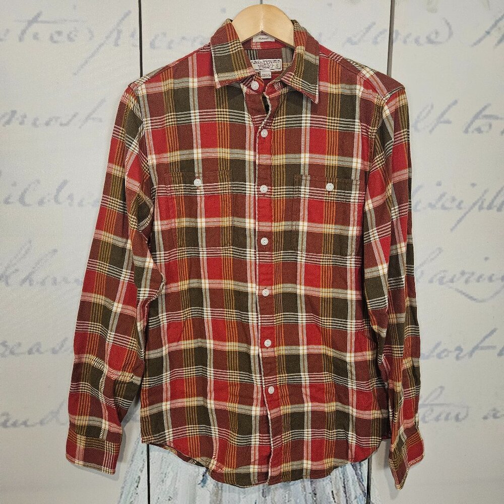 Wallace & Barnes Men's Flannel Shirt Size Small Plaid‎ 100% Cotton